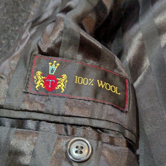 Mario Valente Merino Lambswool Coat 40 Charcoal Black Made In Italy Quiet Luxury - Picture 9 of 13